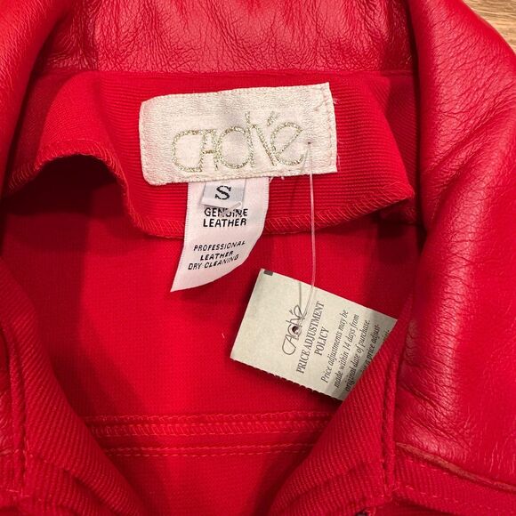 VTG Cache Red Jacket Leather Accents Womens S Rich Grandma Glam Maximalist NWT - Picture 4 of 8